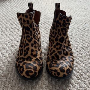 Franco Sarto Leopard Print Ankle Boots